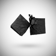 Black Cubes collision with each other and Collapse on gradient background