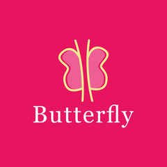 Butterfly logo design vector template with modern line icon Concept style for business.