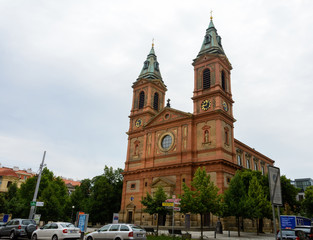 Fototapeta na wymiar Church of St. Wenceslas on Smichov. Prague. Czech Republic.
