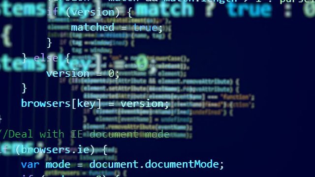 Several flows of programming codes are going at once