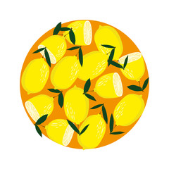 background lemons card. Fresh fruit vitamins