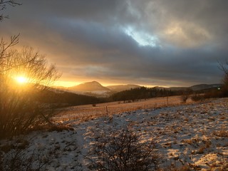 sunset in the mountains