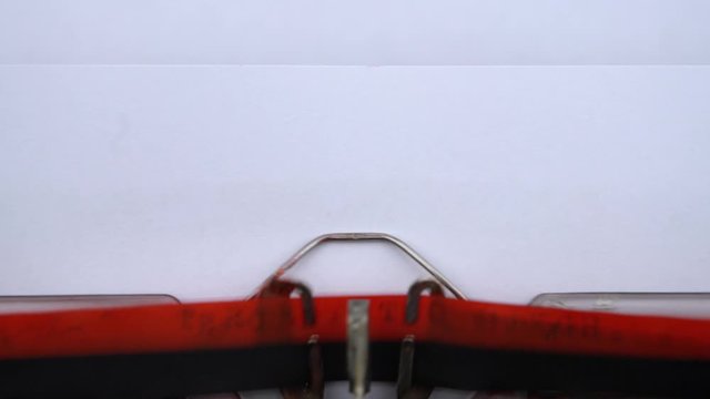 Application For Early Release - Phrase Printed On An Old Typewriter In Red Letters, Close Up. Vintage Inscription