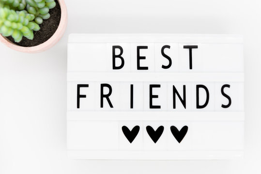 Lightbox with word best friend, bff