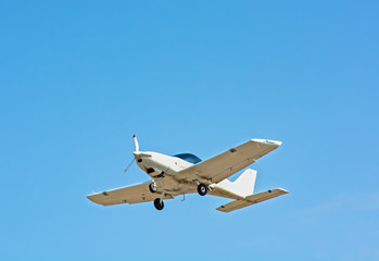 the plane is flying