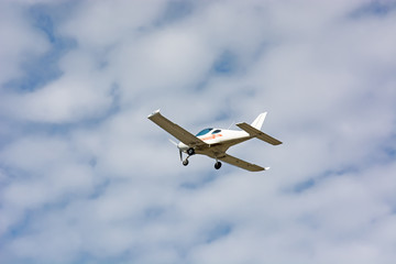 the plane is flying