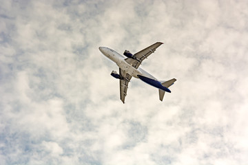 the plane is flying