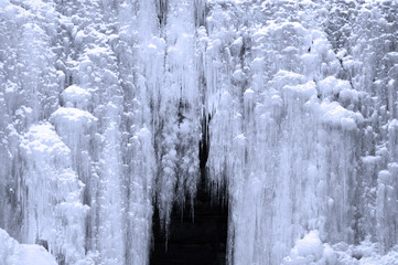 frozen waterfall cave upstate new york christman sanctuary