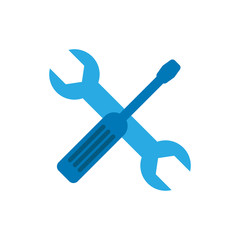 Screwdriver and Wrench flat icon. Modern flat icons vector collection in stylish colors of web design objects.. Isolated on white background. Flat design. EPS 10.