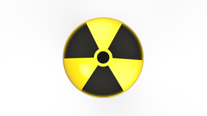Fototapeta premium Clean 3D radiation sign on a white background.