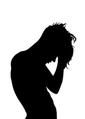 male profile picture, silhouette. Of the page	