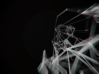 Abstract geometry surfaces, lines and points background, Used as digital wallpaper and technology background.
