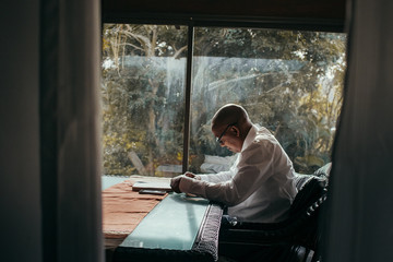 A studying man