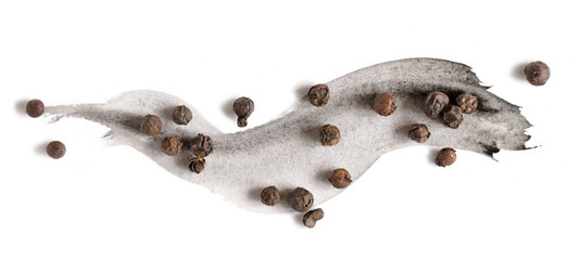 Obraz premium black pepper on watercolor paint