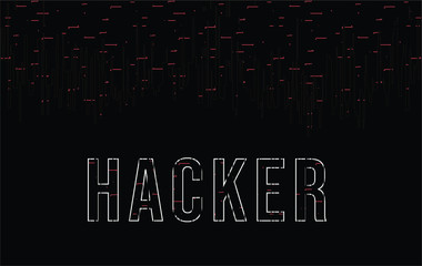 Hacker cut fonts design for poster. vector illustration