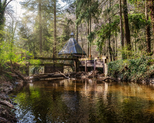 Petit endroit au calme sur le ravel d'un petit village de Belgique.