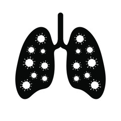 coronavirus attacking the respiratory organ lungs vector illustration