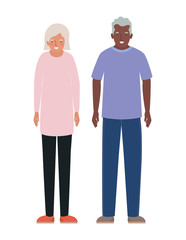 Isolated grandmother and grandfather vector design