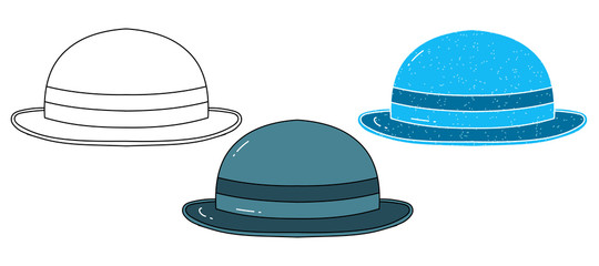 mime hat vector design. black and white. digital hand drawn. grain texture