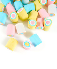 colorful marshmallow isolated on white