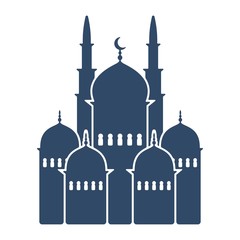 Islamic template, mosque icon. Ramadan, Eid sign. Flat icon design for religious concept.