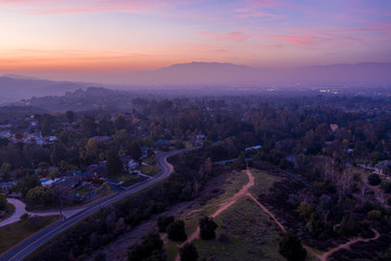 sunset over the city