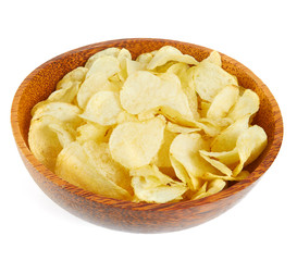potato chips isolated on white