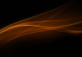 Abstract background waves. Black and burnt orange abstract background for wallpaper or business card