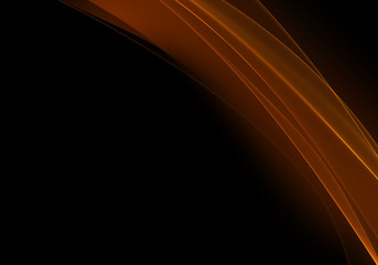 Abstract background waves. Black and burnt orange abstract background for wallpaper or business card