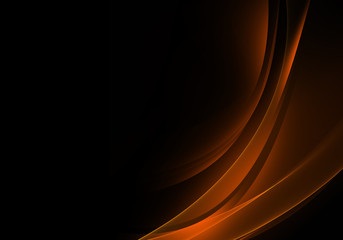 Abstract background waves. Black and burnt orange abstract background for wallpaper or business card