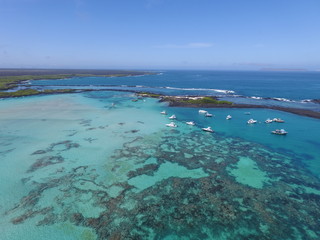 Fototapeta premium Isabela Island, Galapagos, aerial shot of an Island in the Pacific