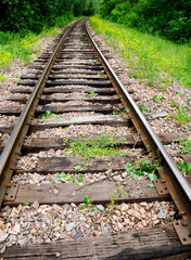 Obraz premium Railroad tracks are reaching out to infinity.