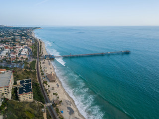 Aerial view of California beach