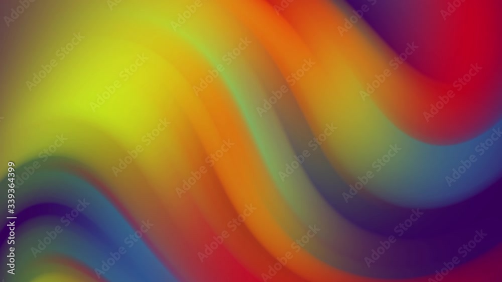 Poster bright colored seamless loop twisted gradient background.3d render rows colorful purple red yellow b