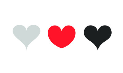 Set of icons heart, 
concept of love, ,Vector,White background