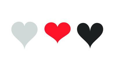 Set of icons heart, 
concept of love, ,Vector,White background