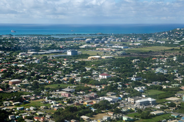 Oil Terminal and Shopping Malls, St John's, Antigua - Aerial View