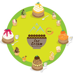 menu template Ice cream dessert restaurant brand design