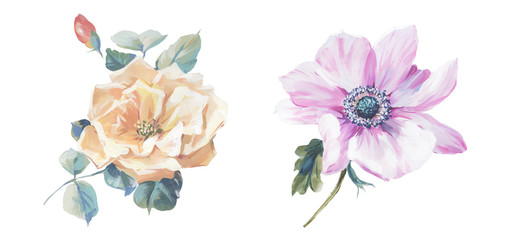 
Hand painted flowers