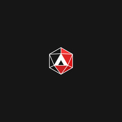 Abstrac A logo vector with 3D style