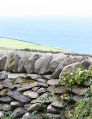 Stone wall at beach countryside