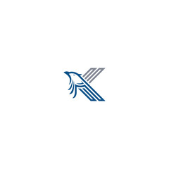 K symbol with creative falcon shape