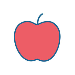 Apple line and fill style icon vector design