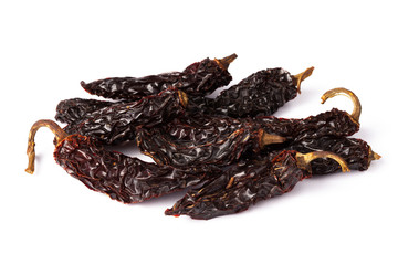 Chipotle Chilli dry Mexico hot pepper pod in white