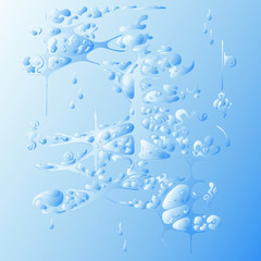 Digital vector illustration of blue-and-white gradient liquid.