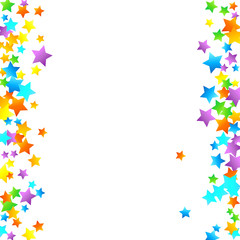 Rainbow Festive Confetti. Carnival Star Falling.