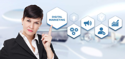 Business, Technology, Internet and network concept. Digital Marketing content planning advertising strategy concept.