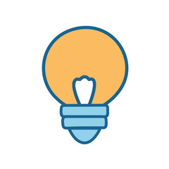 Light bulb line and fill style icon vector design