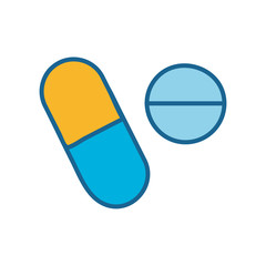 Pills line and fill style icon vector design