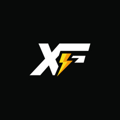 Initial Letter XF with Lightning	